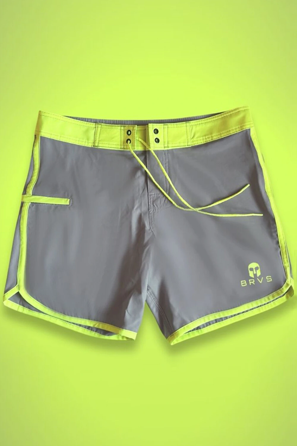 FotoBermuda Retrô Cinza e Amarelo Neon