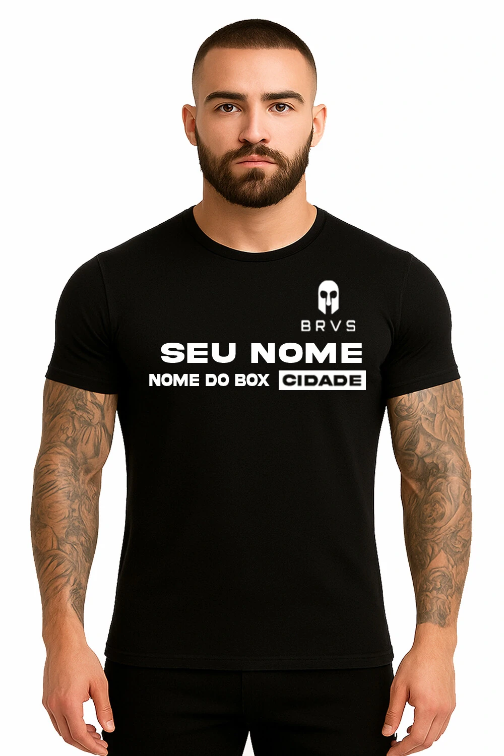 Exemplo de camiseta preta personalizada Bravious