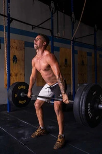 Bermuda Retrô Preta e OffWhite Mescla