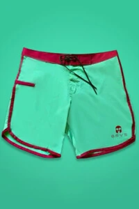 Bermuda Retrô Verde e Vinho