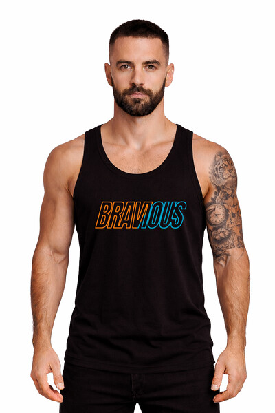 Foto Regata Cavada Bravious Degradê Laranja e Azul