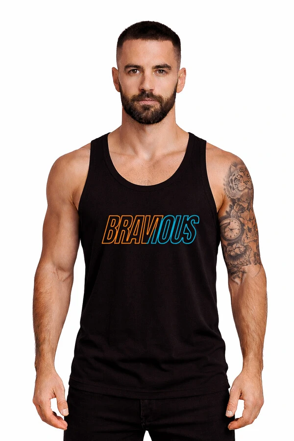 Regata Cavada Bravious Degradê Laranja e Azul