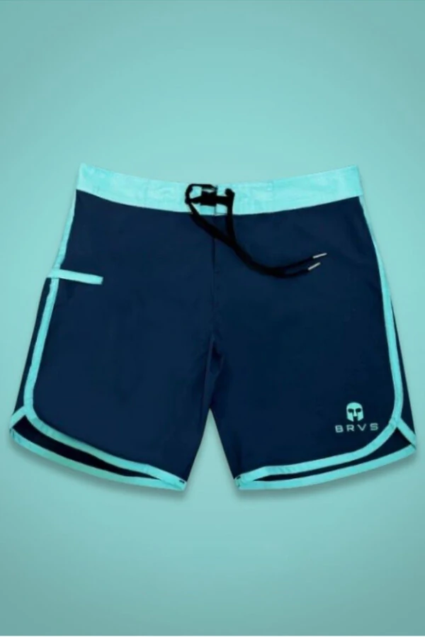 Bermuda Retrô Marinho e Ciano