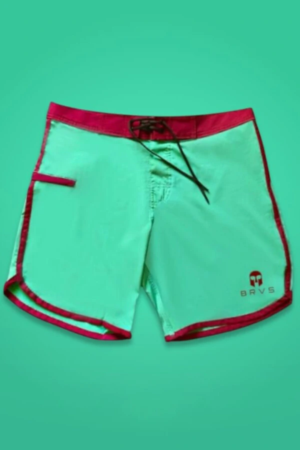 Bermuda Retrô Verde e Vinho