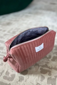 Necessaire Veludo Rosa G