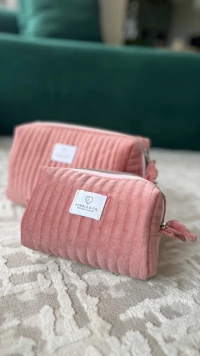 Necessaire Veludo Rosa G