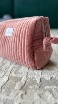 Necessaire Veludo Rosa G