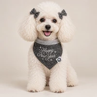 Lacinho de Brilho – Happy New Year | Glitter Grafite - Unidade - para Cachorro