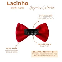 Kit com 4 Lacinhos Mega Presilha – Vermelho e Rosa Pink - 02 pares - para Cachorro
