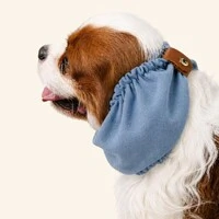 Snood Azul Celeste - Guarda Orelhas para cachorros de orelha longa - Cavalier, Cocker