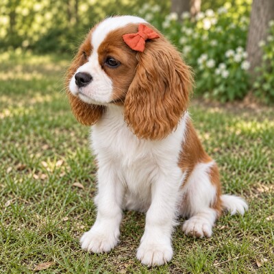 Foto Kit com 6 Lacinhos Mega Presilha – Corações - 03 pares - para Cachorro