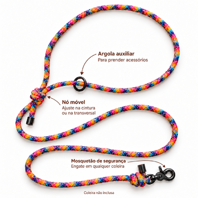 Foto Guia de Mãos Livres para Cachorros em Corda – Transversal e Cintura