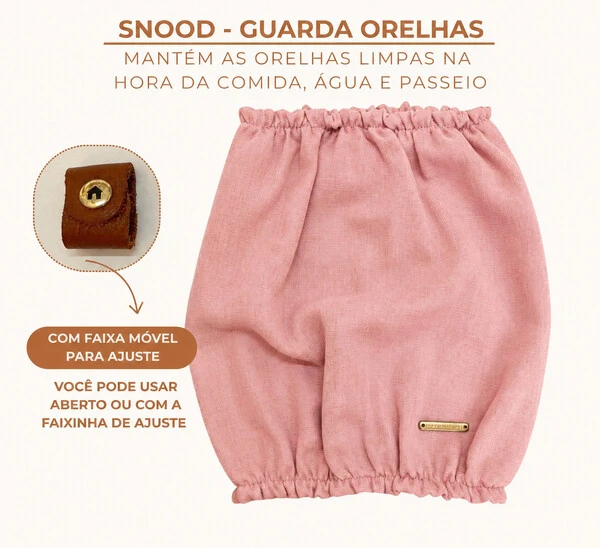 Snood Salmão Clássico - Guarda Orelhas para cachorros de orelha longa - Cavalier, Cocker