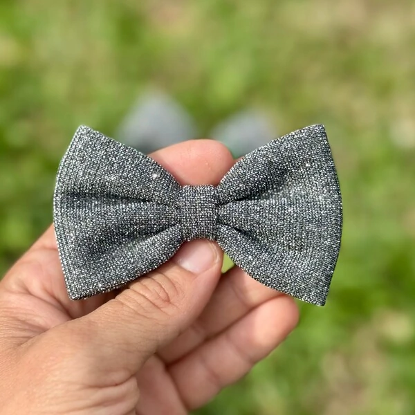 Lacinho sem enchimento Glitter Chumbo