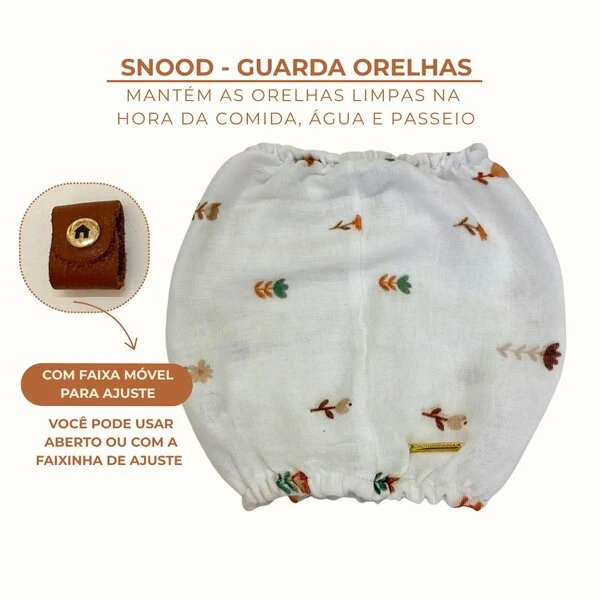 Snood Florzinhas - Guarda Orelhas para cachorros de orelha longa - Cavalier, Cocker