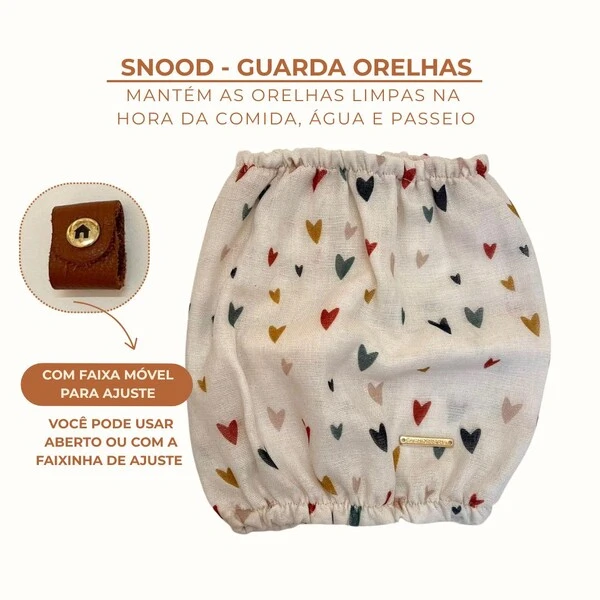 Snood Coração do Campo - Guarda Orelhas para cachorros de orelha longa - Cavalier, Cocker