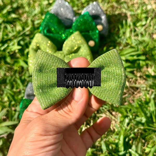 Lacinho sem enchimento Glitter Verde Oliva