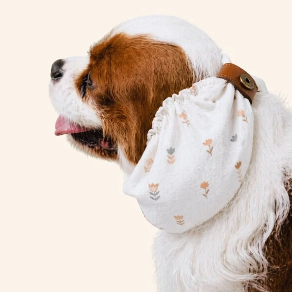 Snood Florzinhas - Guarda Orelhas para cachorros de orelha longa - Cavalier, Cocker