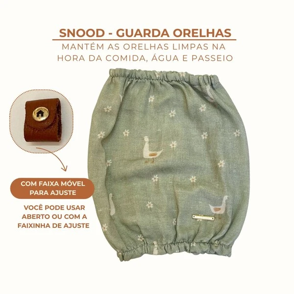 Snood Patinhos e Margaridas - Guarda Orelhas para cachorros de orelha longa - Cavalier, Cocker
