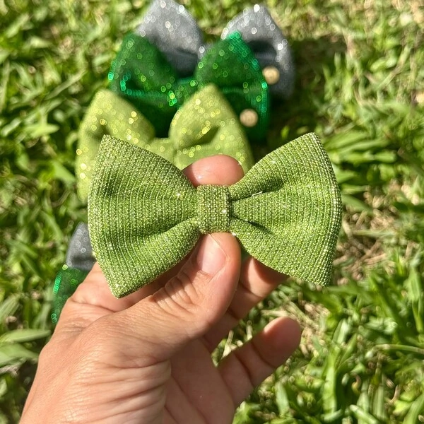 Lacinho sem enchimento Glitter Verde Oliva