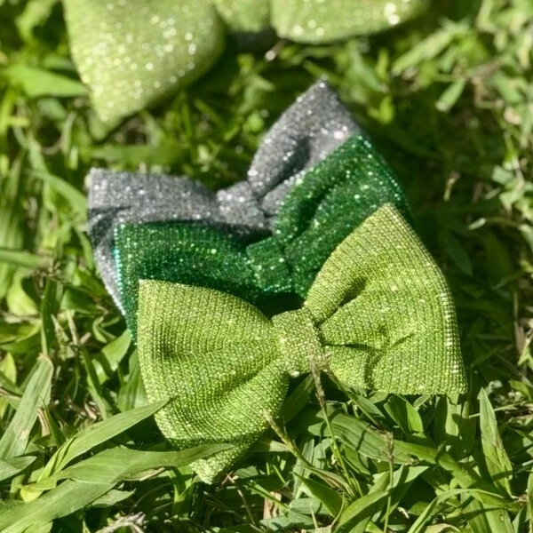 Lacinho sem enchimento Glitter Verde Oliva