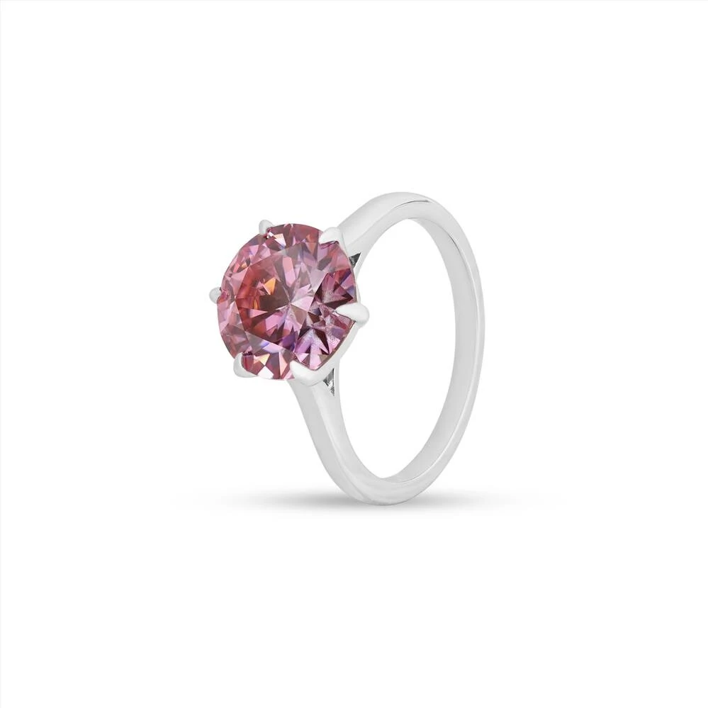 Foto Anel Solitário Moissanite Pink