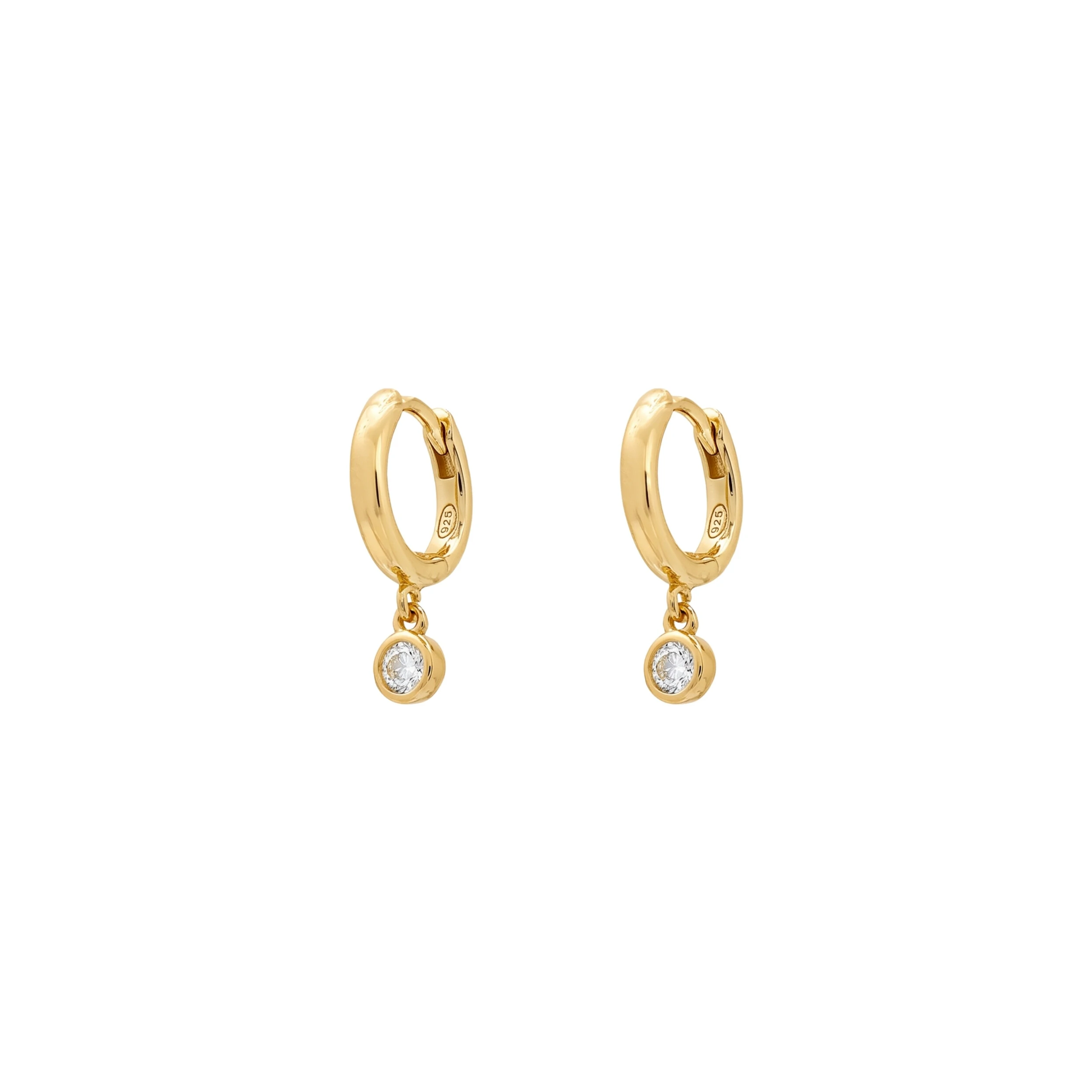 Foto Brinco Argola Tiny Moissanite Dourada