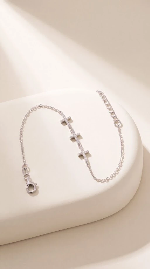 Foto Pulseira Cross Moissanite