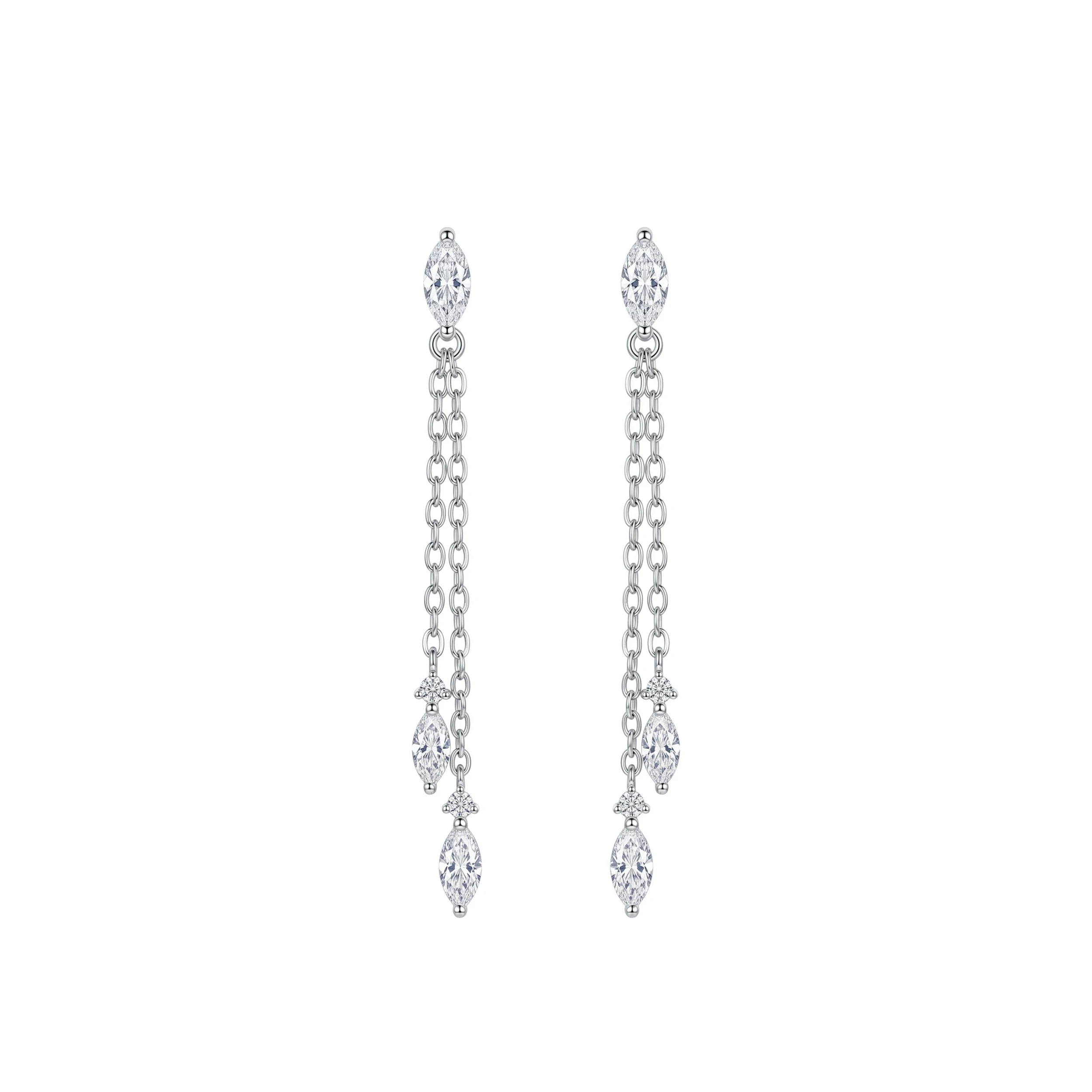 Foto Brinco Marquise Chain Moissanite