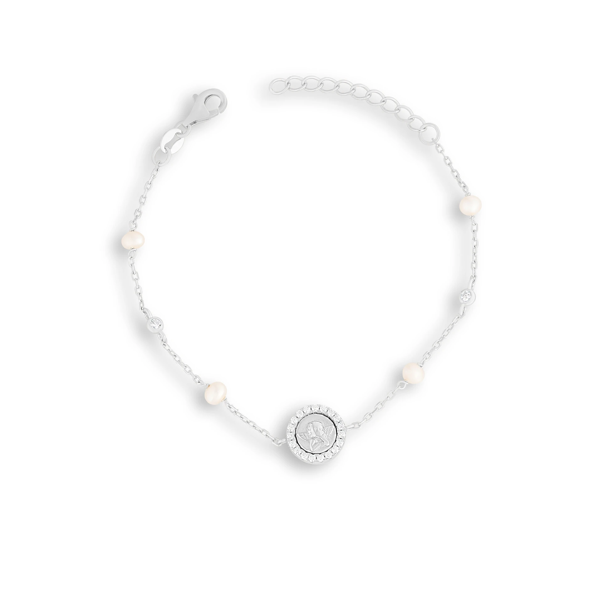 Foto Pulseira Anjo da Guarda Pérolas &amp; Moissanite