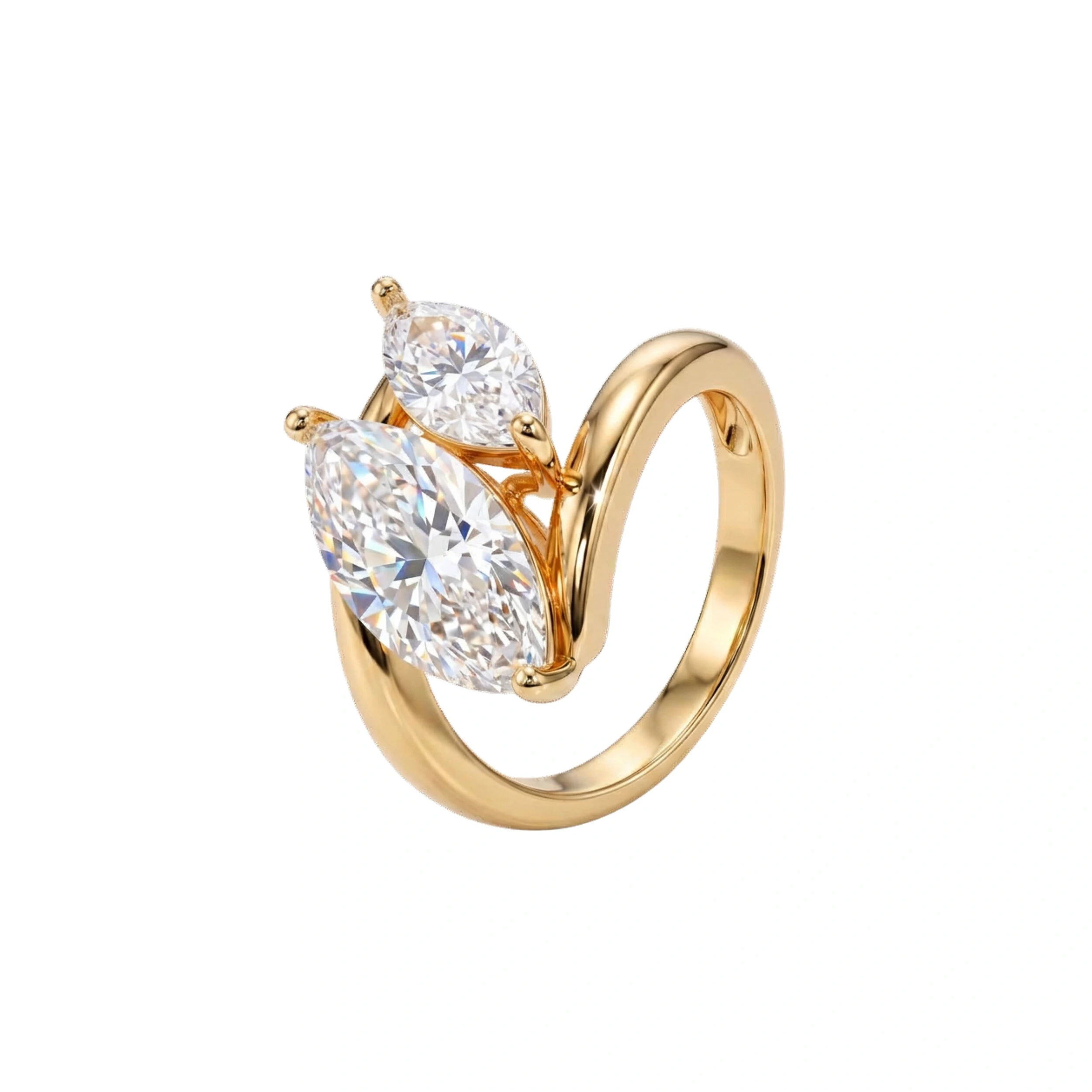 Foto Anel Dourado Prestige Moissanite
