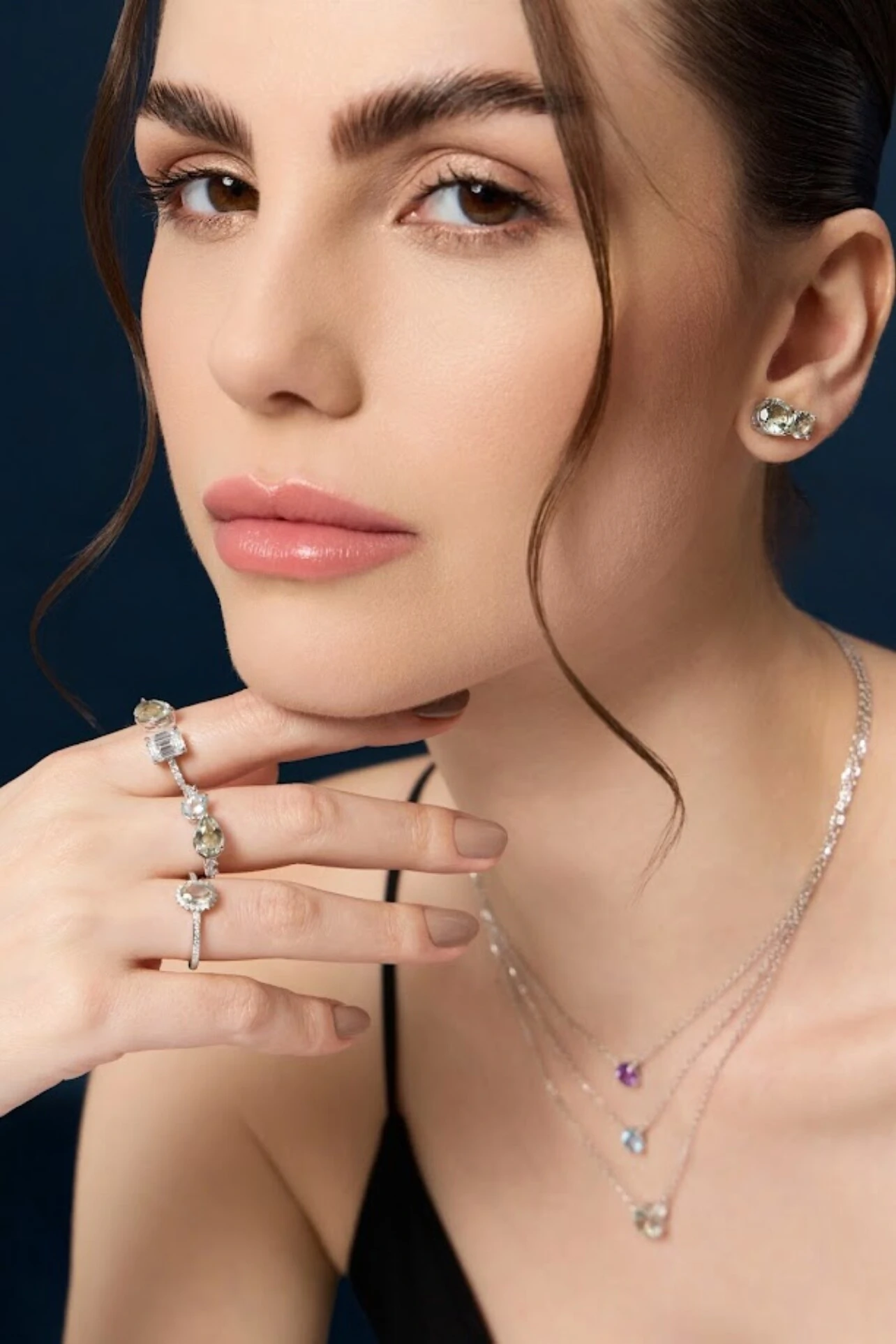 Foto Anel Prasiolita &amp; Moissanite