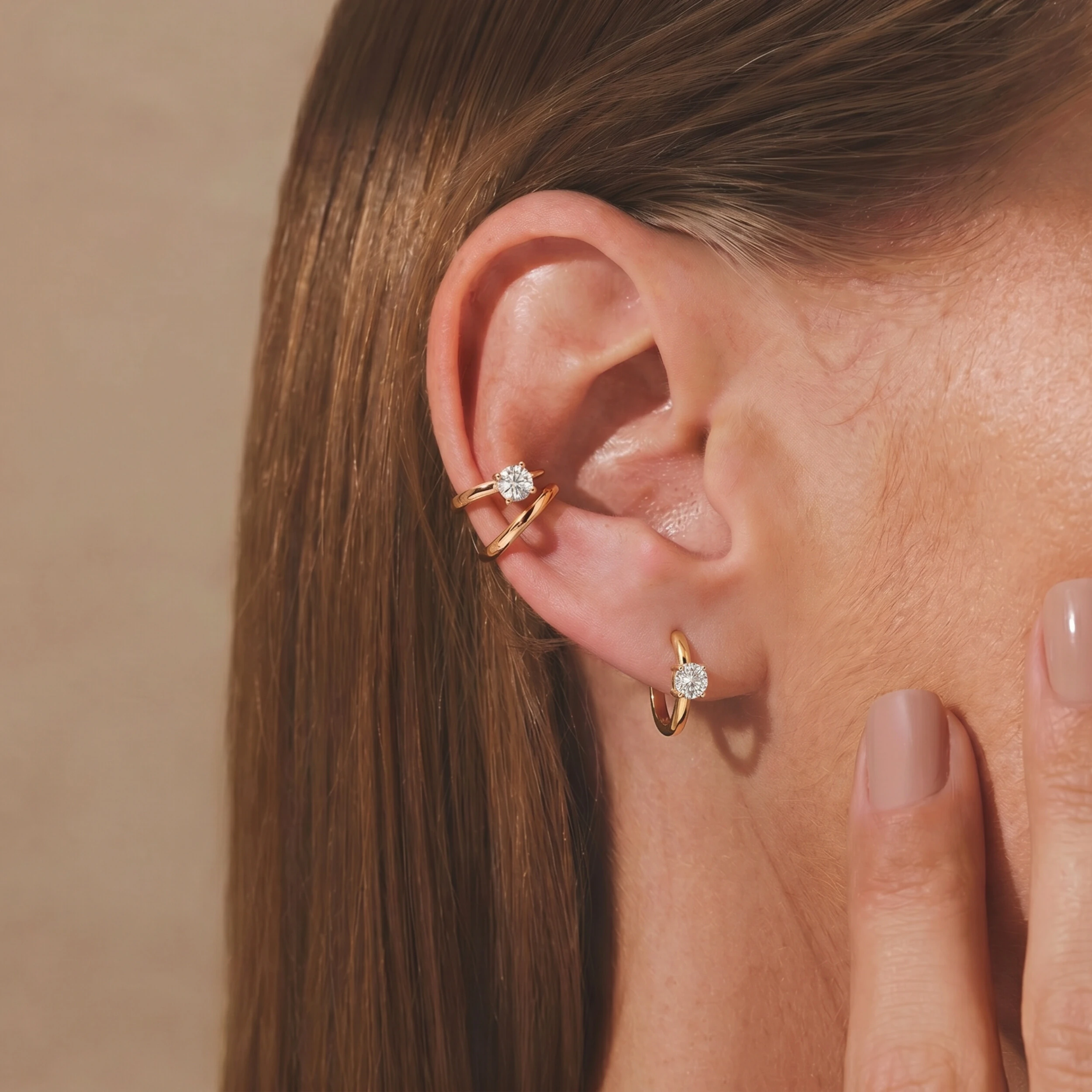 FotoFake Piercing Golden Dot Moissanite