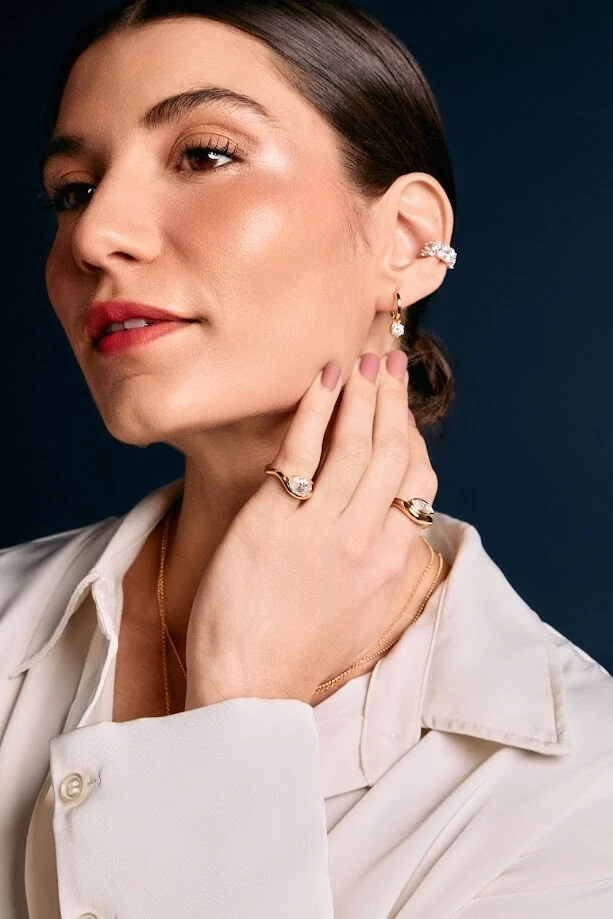 FotoAnel Dedinho Grace Navete Moissanite