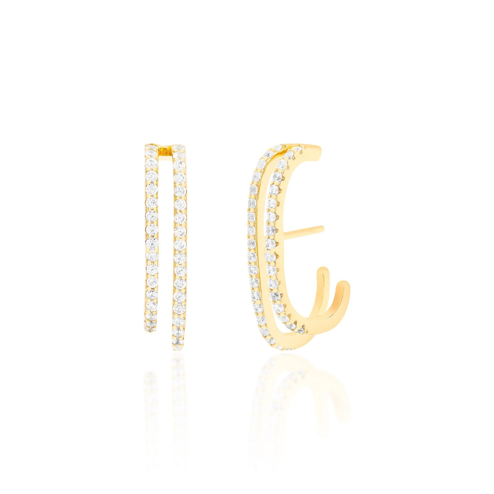 Foto Brinco EarHook Dourado Duplo