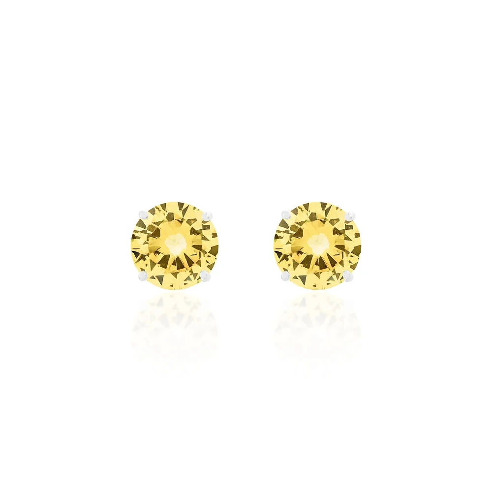 FotoBrinco Solitário Yellow Fancy 10mm