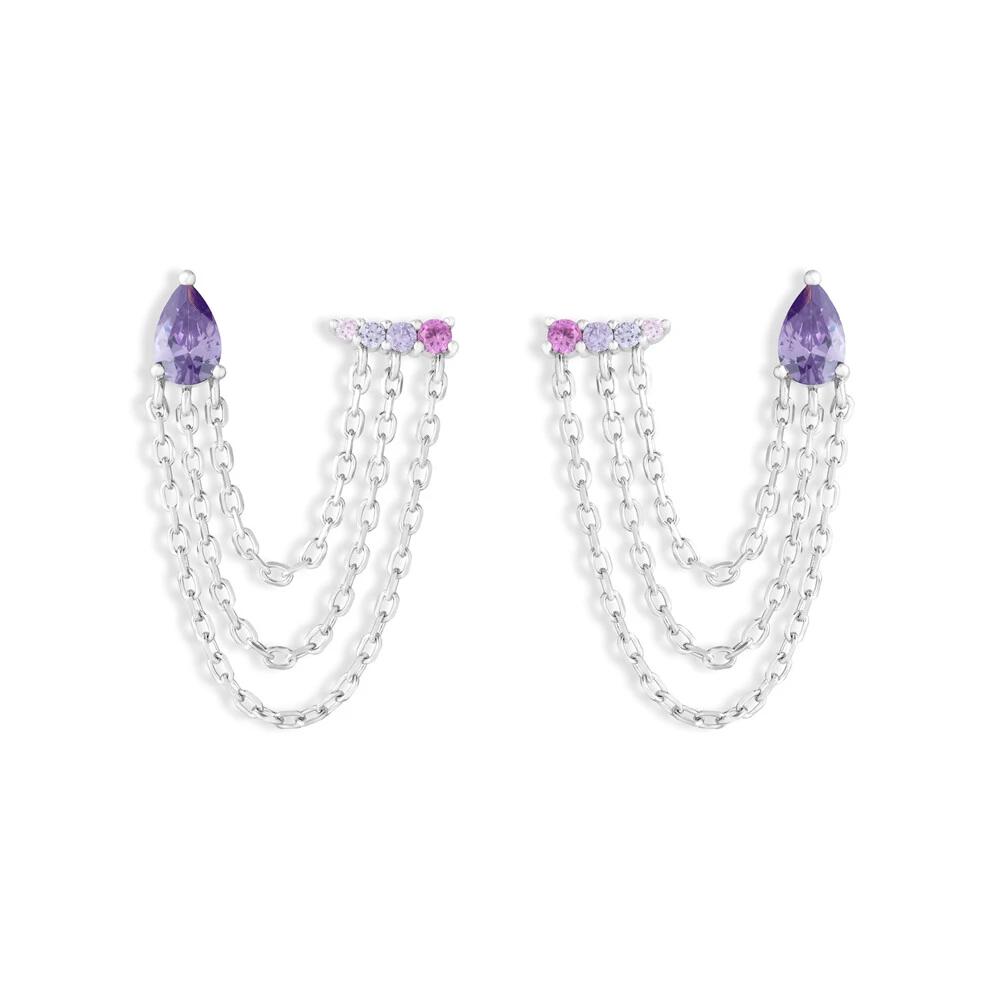 Foto Brinco Drop Chain Lavanda