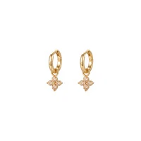 Brinco Argola Dourada Trevo Champagne