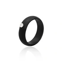 Anel Active Sparkle Moissanite & Silicone Preto