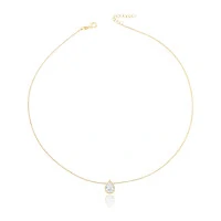 Aro Gota Moissanite Cravação Inglesa