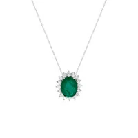 Colar Oval Esmeralda Borda Princesa