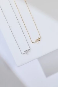 Colar Dupla Cruz Horizontal