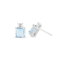 Brinco Square Topázio Sky & Moissanite