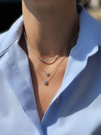 Colar Solitário Moissanite