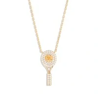Colar Citrino Racquet & Moissanite