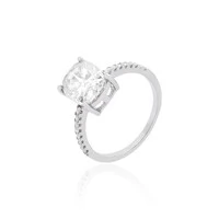 Meia Aliança Soitário Oval Moissanite