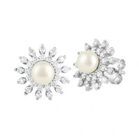 Brinco Pure Pérola & Moissanite