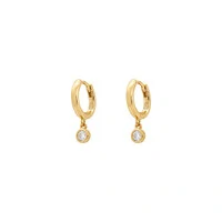 Brinco Argola Tiny Moissanite Dourada