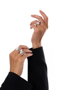 Dupla Anéis em Moissanite