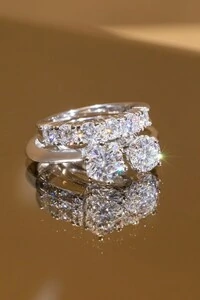 Meia Aliança Moissanite 4mm